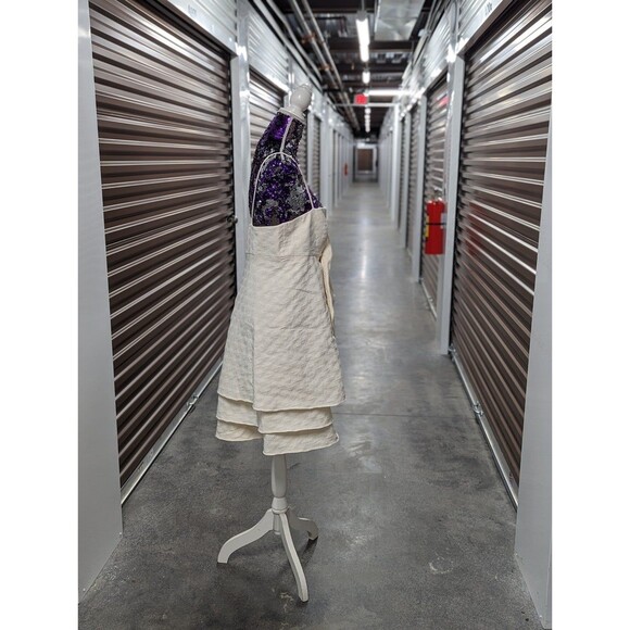 JS Collections NWT Size 14 Cream Drapes Mini Dress - Picture 6 of 10